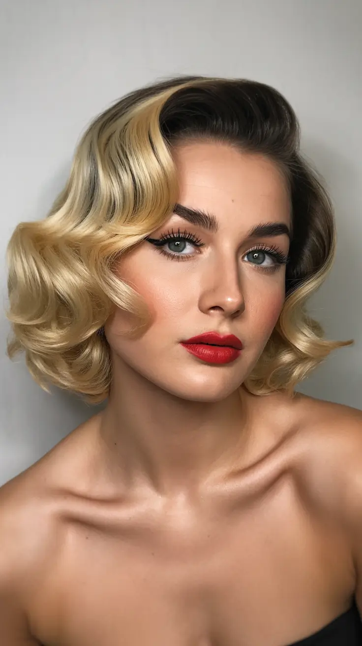 Christmas Hairstyles Trends 2025 Golden Vintage Waves