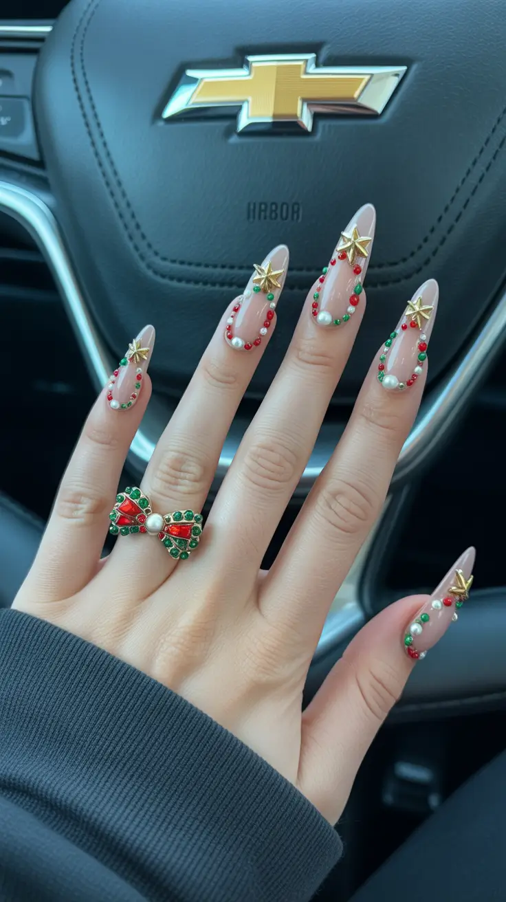 christmas-nails-acrylic-ideas-2025-Starry-Beaded-Elegance
