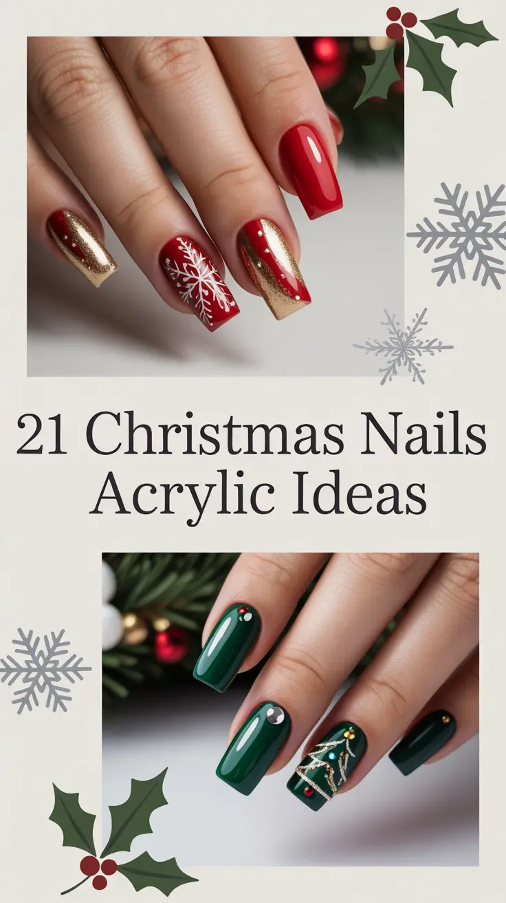 Christmas Nails Acrylic Ideas 2025: Trendy, Cute & Simple Winter Designs You’ll Want to Try