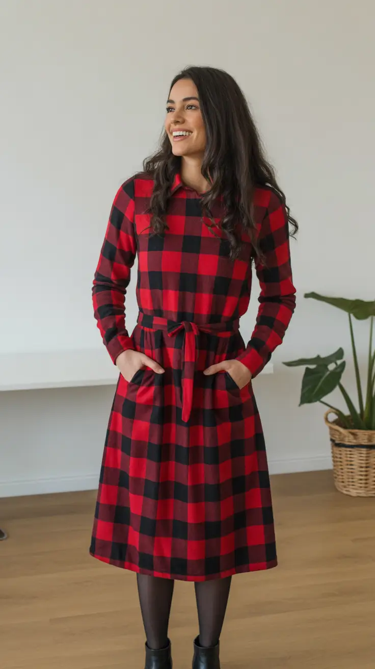 christmas outfits 2025 Buffalo Check Holiday Spirit
