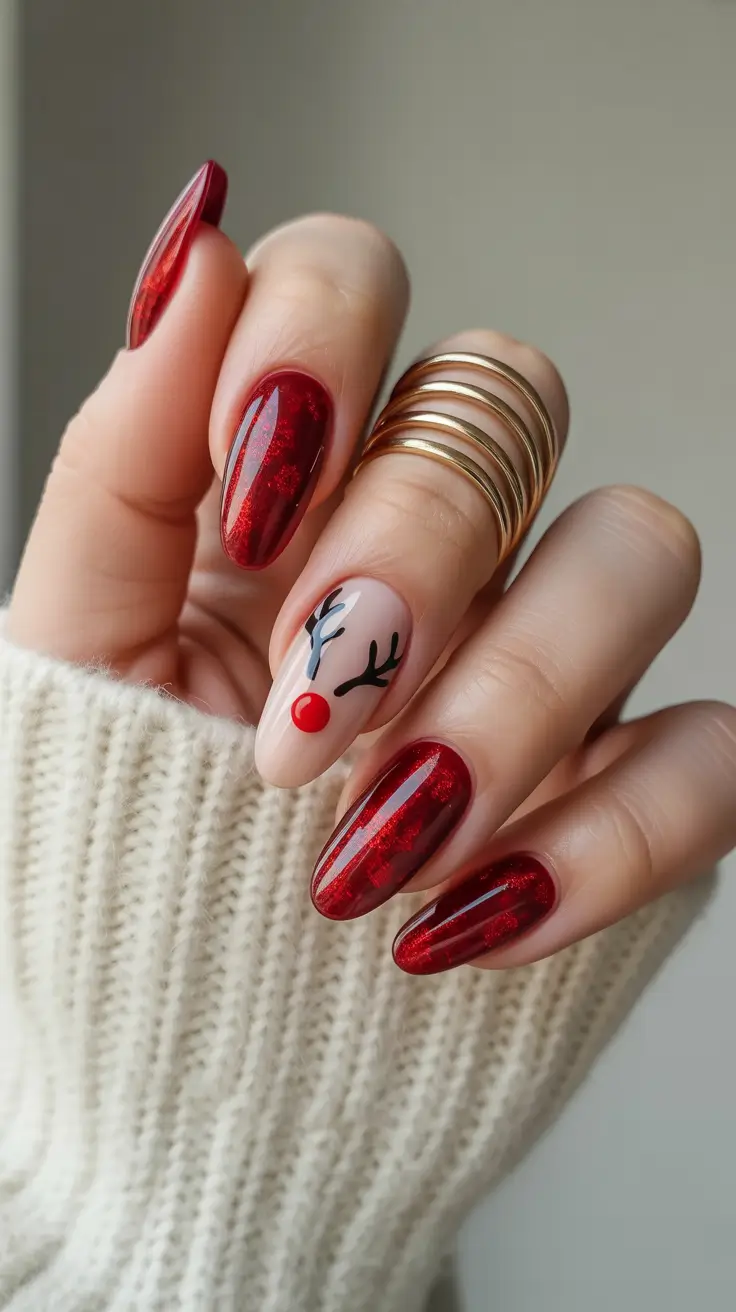 classy winter nails chrome Rudolph Chic
