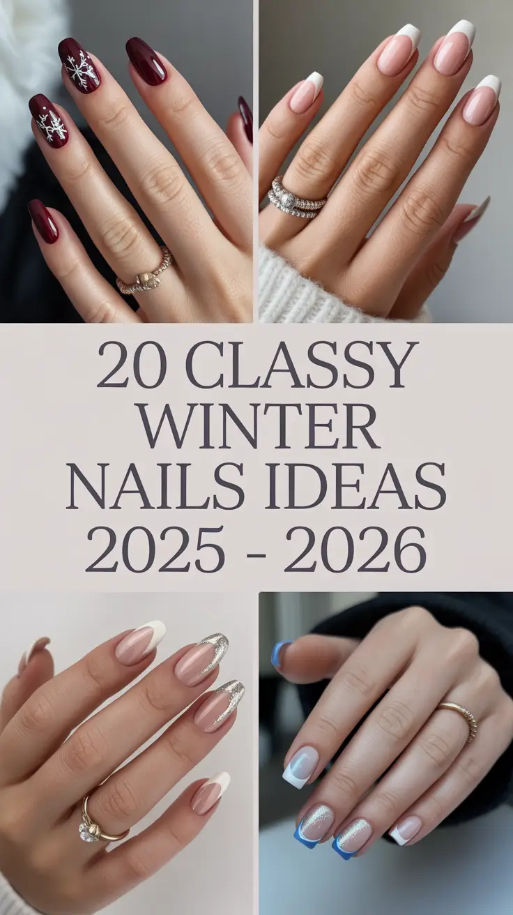 Classy Winter Nails Ideas 2025–2026: Simple, Cute & Elegant Designs for the Cold Season