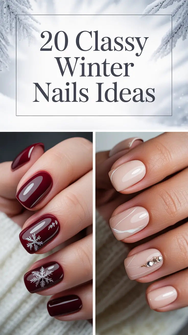 Classy Winter Nails Ideas 2025–2026: Simple, Cute & Elegant Designs for the Cold Season