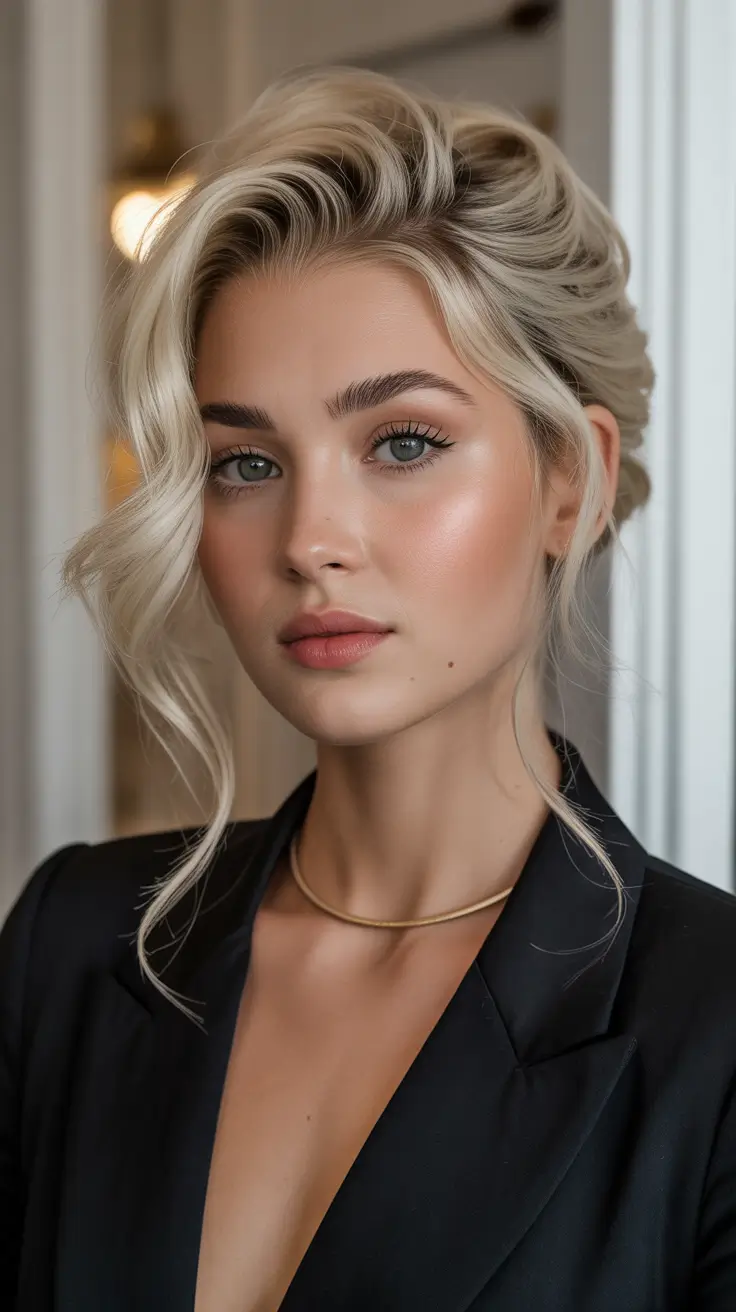 cute winter haircuts for women Effortless Textured Updo