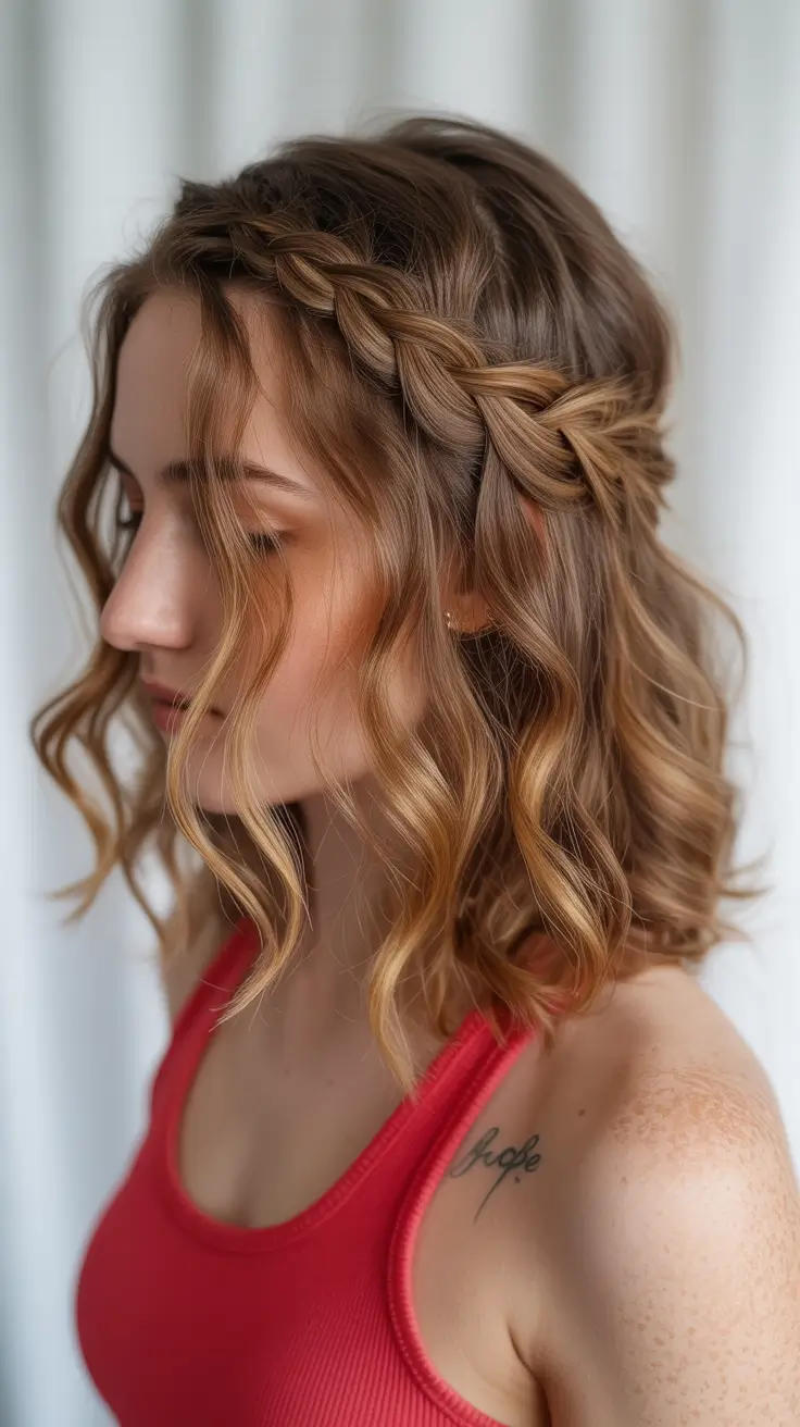 cute winter haircuts for women Loose Waves with Side Braids