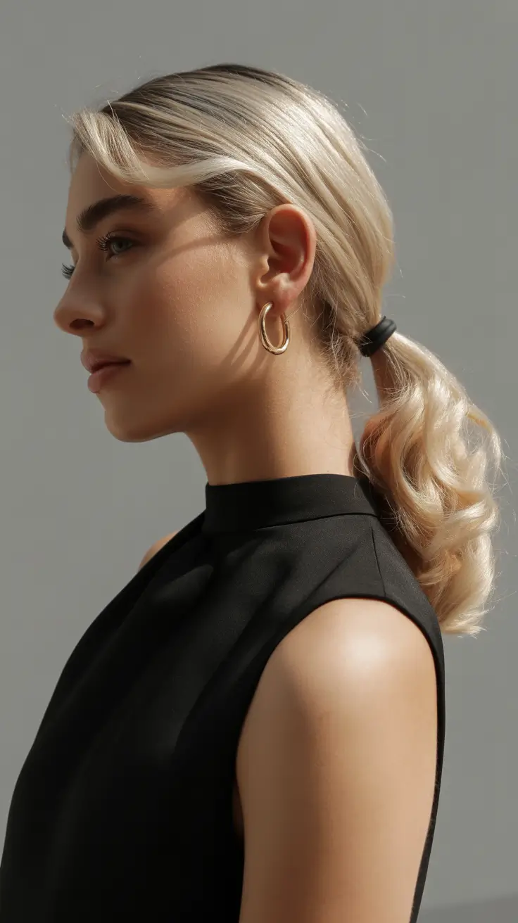 cute winter haircuts for women Minimalist Low Ponytail