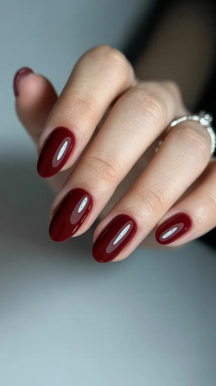 dark winter nails ideas 2025 2026 classic merlot shine