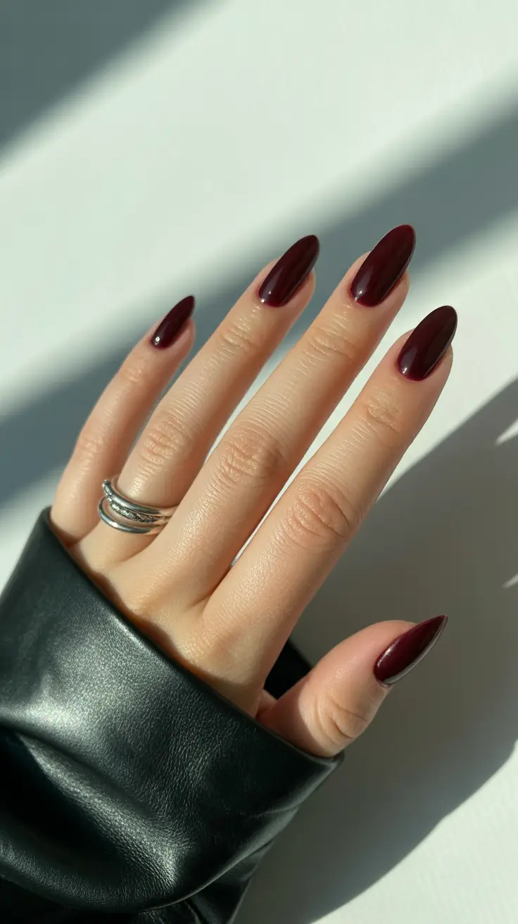 dark winter nails ideas 2025 2026 mulled wine chic