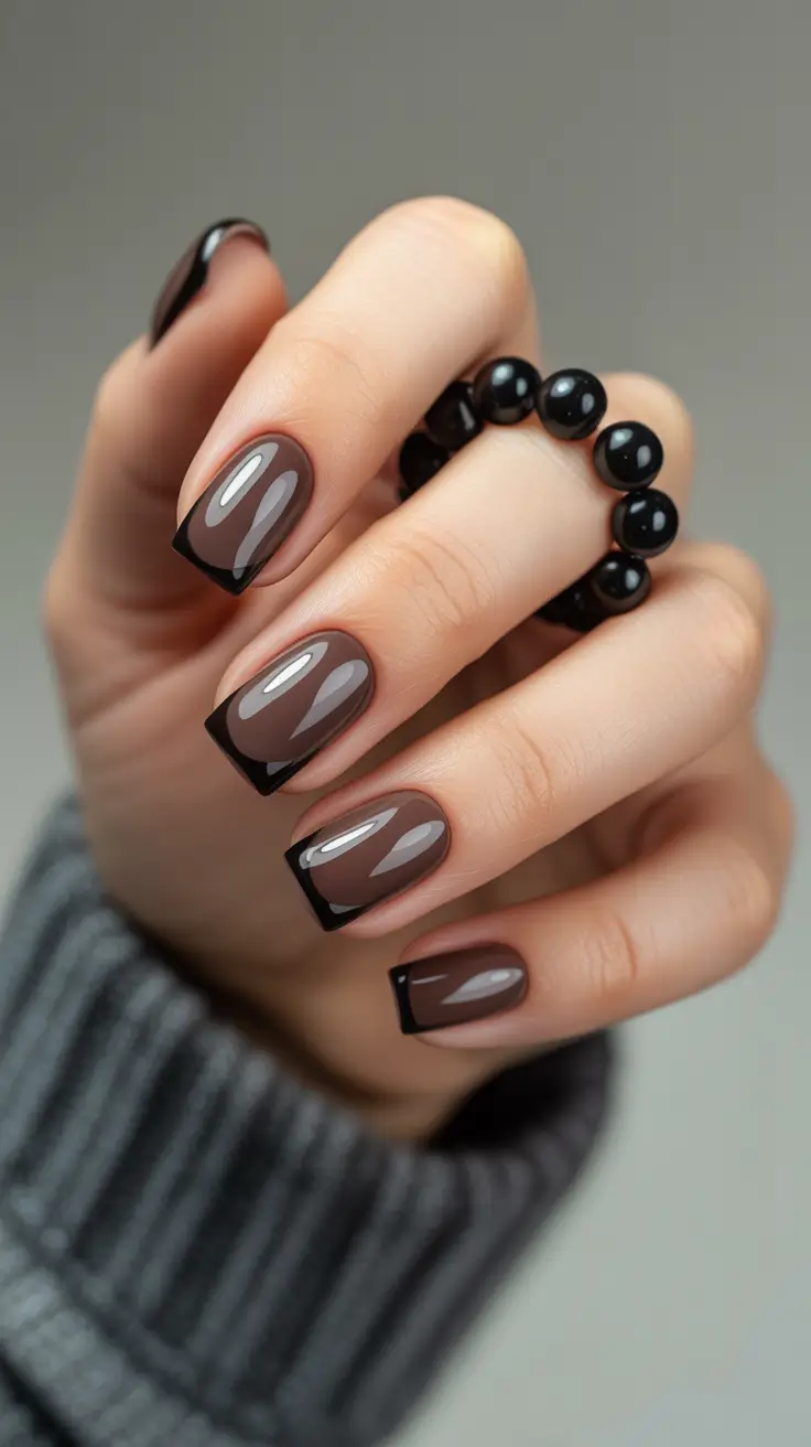 dark winter nails ideas 2025 2026 espresso noir french