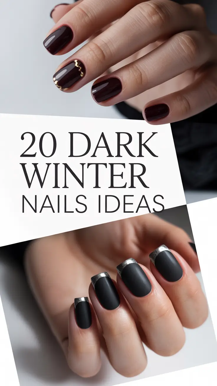 Dark Winter Nails Ideas 2025–2026: Chic Polish Colors and Aesthetic Designs for the Cold Season