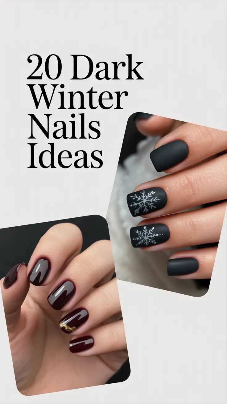 Dark Winter Nails Ideas 2025–2026: Chic Polish Colors and Aesthetic Designs for the Cold Season