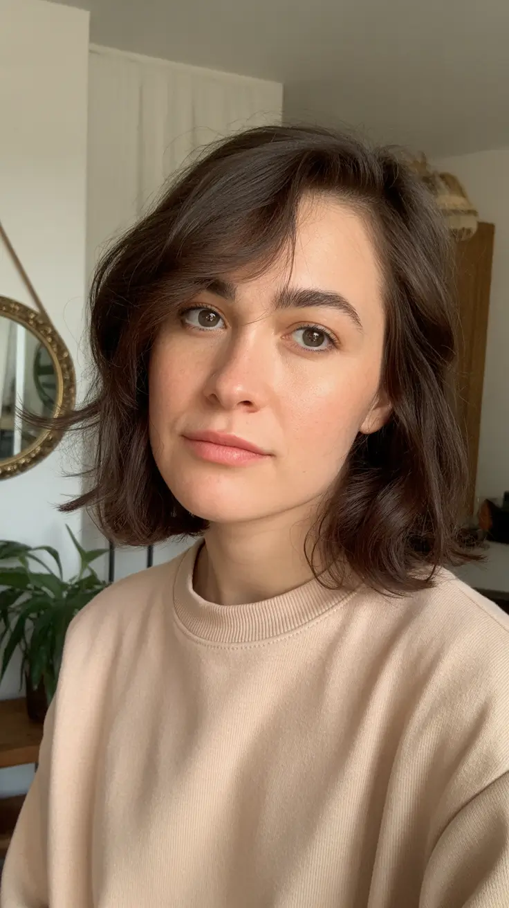 deep winter hair colors brown Natural Chocolate Short Crop