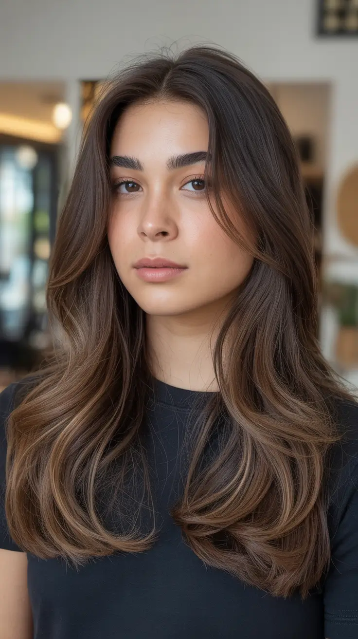 deep winter hair colors brunette Mocha Layered Perfection