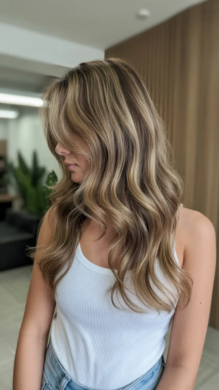 deep winter hair colors blonde Golden Beige Balayage