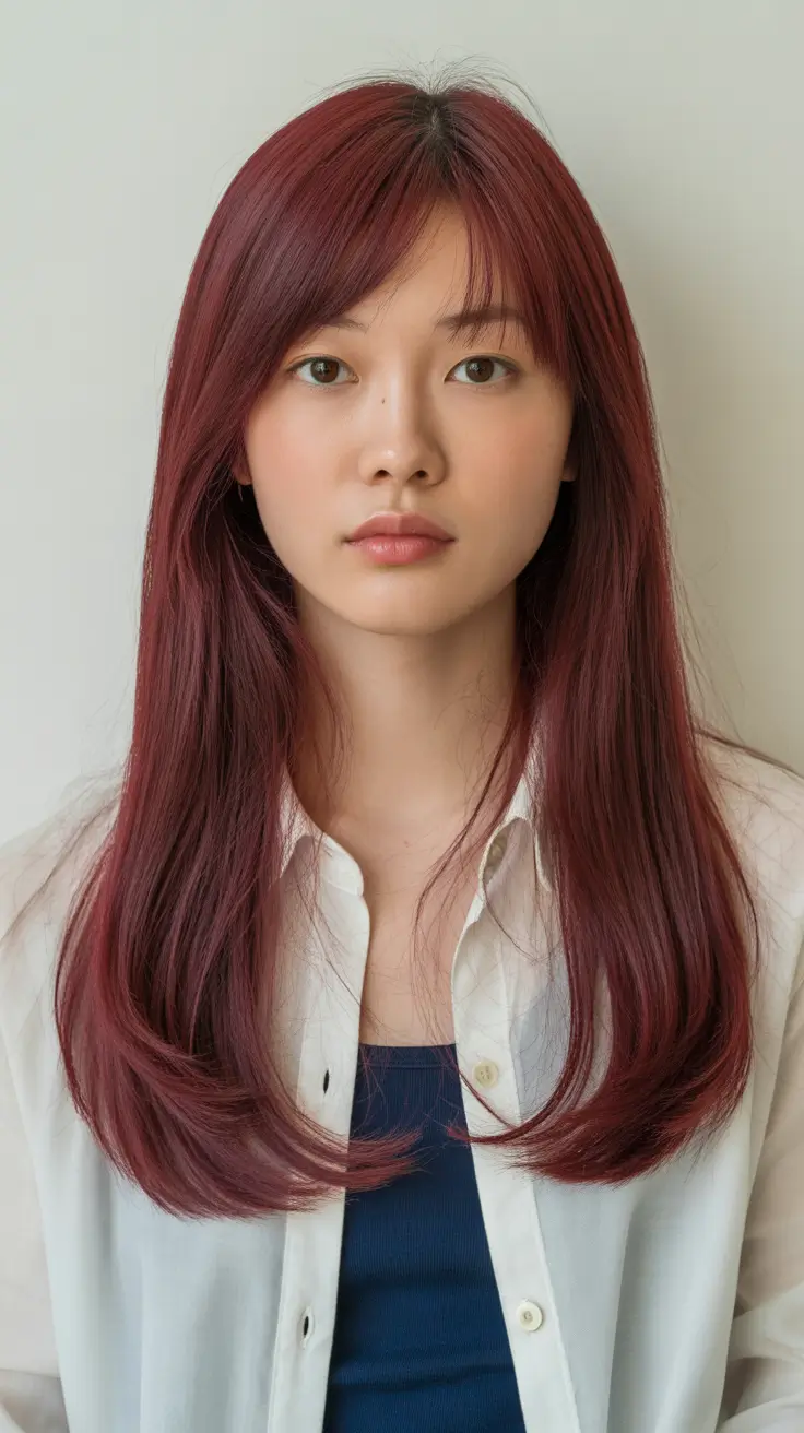 deep winter hair colors ideas red Soft Korean Plum Layers