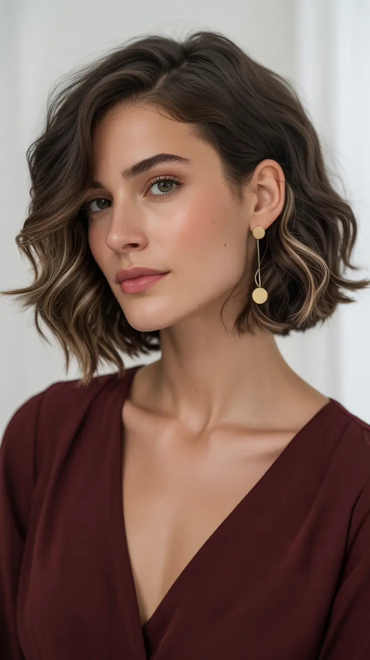 deep winter hair colors balayage Cool Caramel Bob