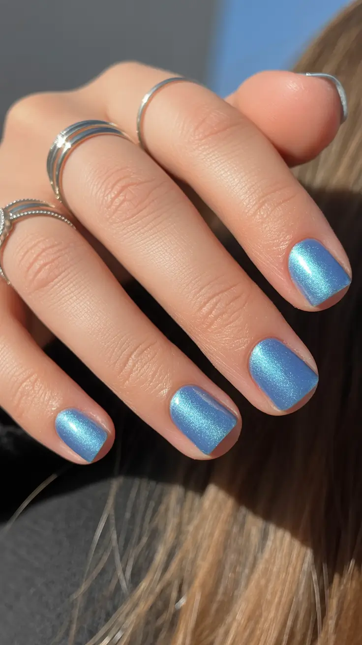 easy christmas nails ideas 2025 Frozen Blue Glow