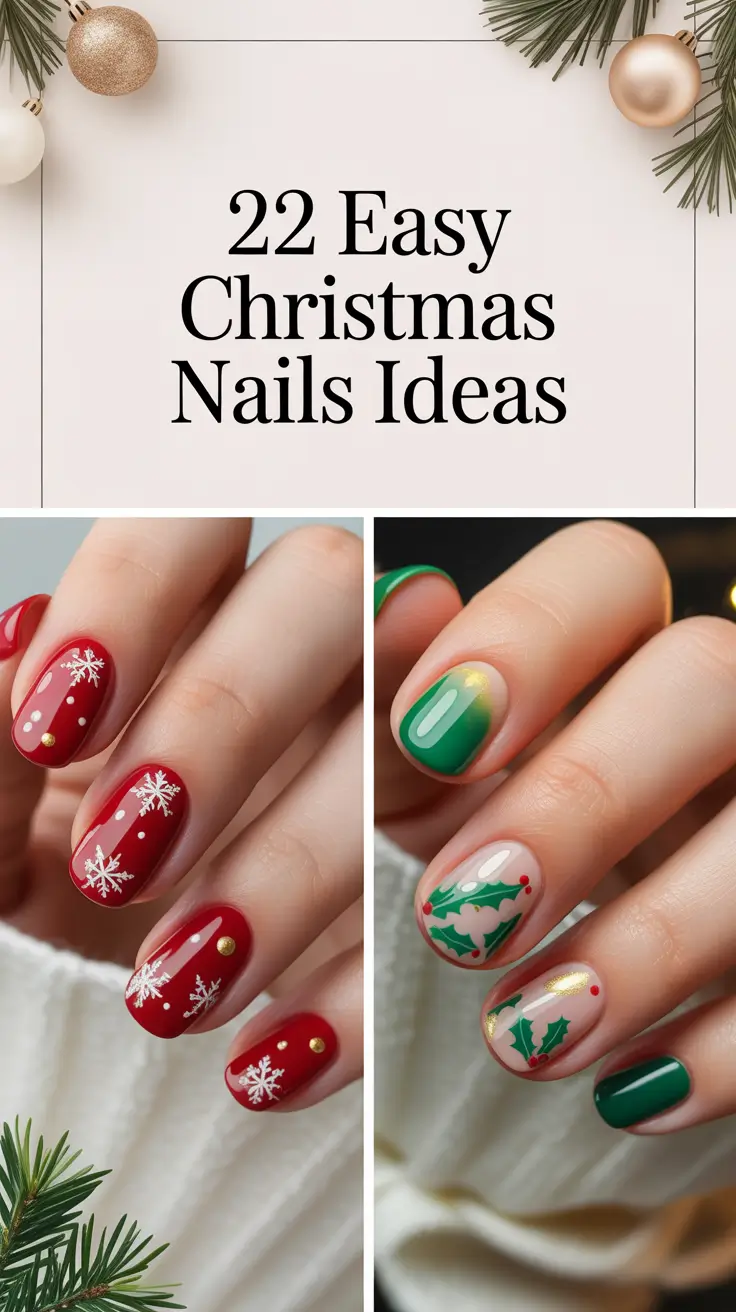 Easy Christmas Nails Ideas 2025: Cute, Simple & Festive Designs to Try at Home