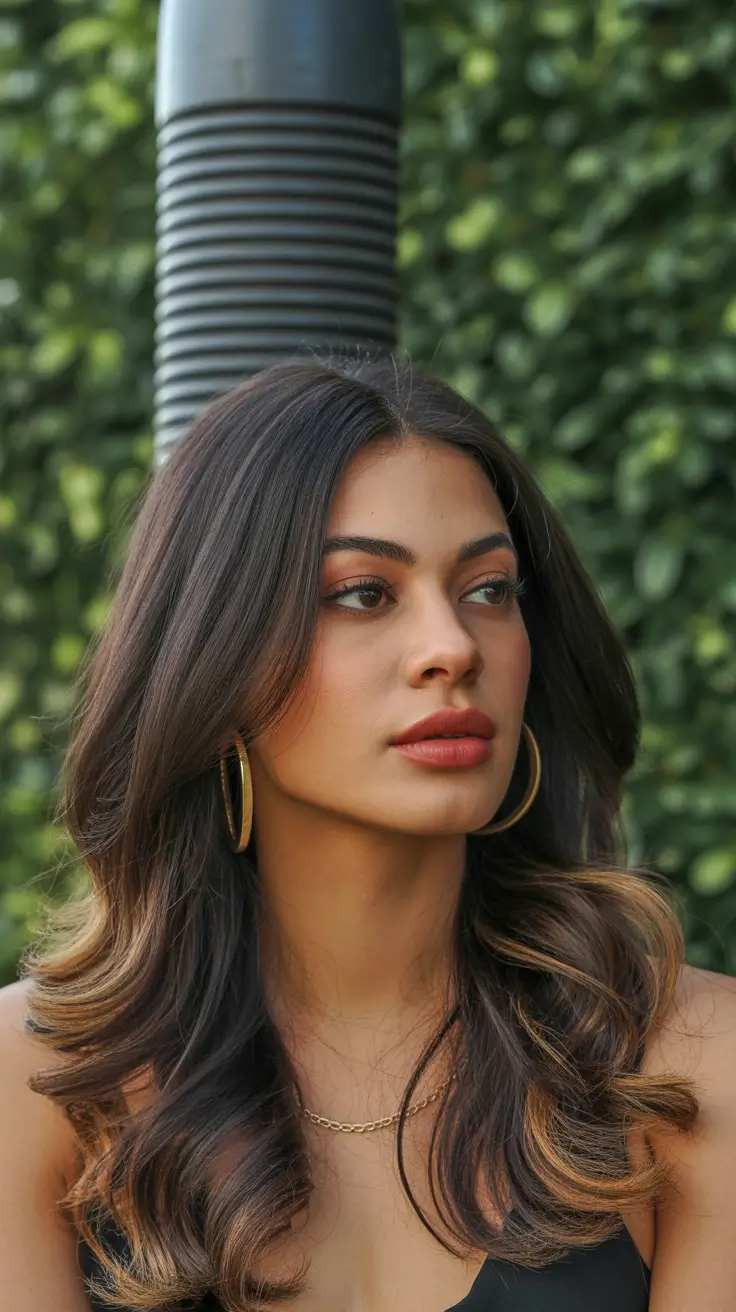 dark skin winter hair color Amber-Infused Chocolate Layers