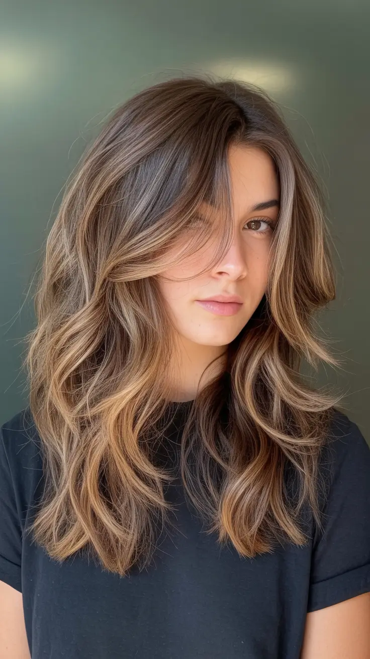 Highlight Trends Hair Colors Winter 2025-2026 Soft Chestnut Layers with Honey Lights
