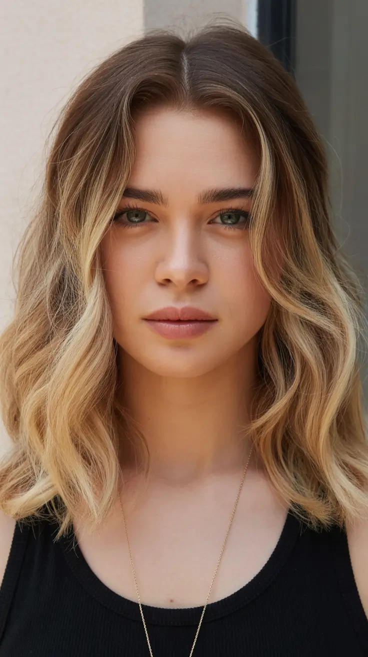 Highlight Trends Hair Colors Winter 2025-2026 Golden Fade Medium Waves