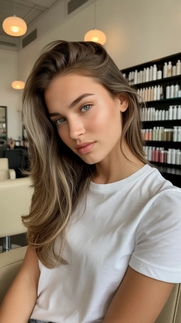 Highlight Trends Hair Colors Winter 2025-2026 Muted Ash Brown Layers