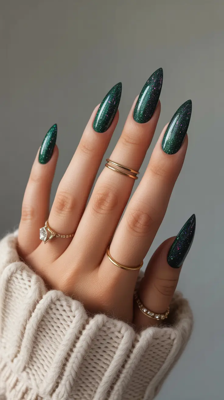 christmas nail colors dip powder Evergreen Stardust