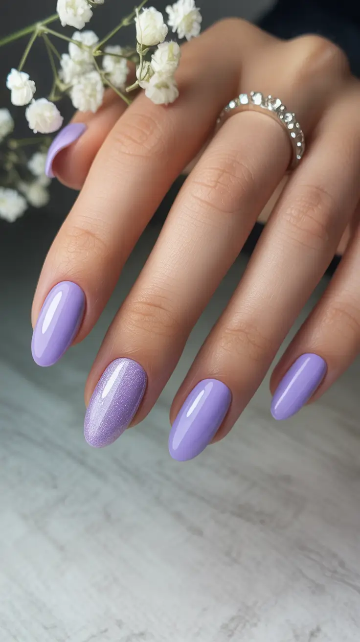 christmas nail colors 2025 Lavender Frost Charm