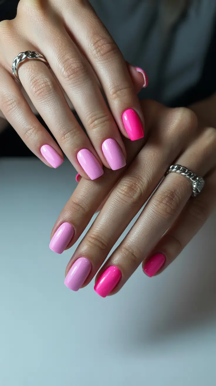 christmas nail colors 2025 Pink Frost Duo