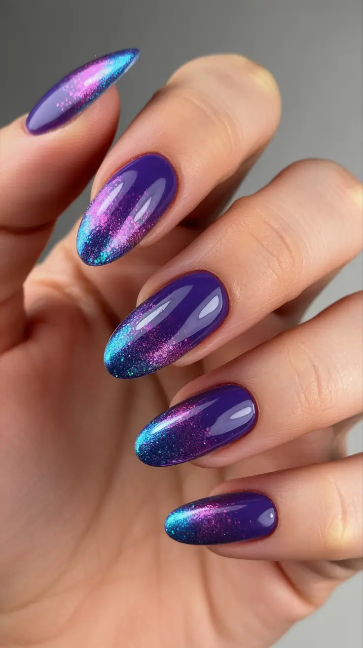 christmas nail colors gel Galaxy Shine Gradient