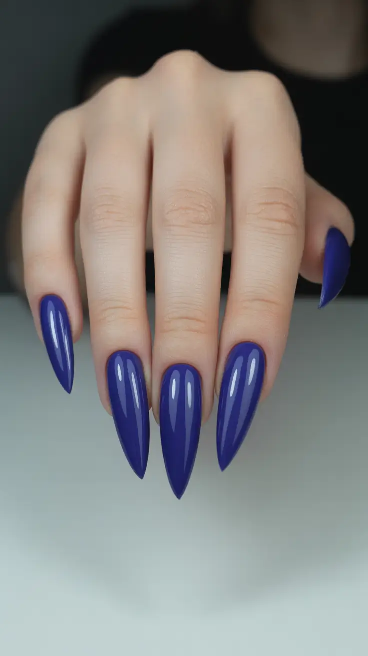 christmas nail colors 2025 Royal Indigo Drama