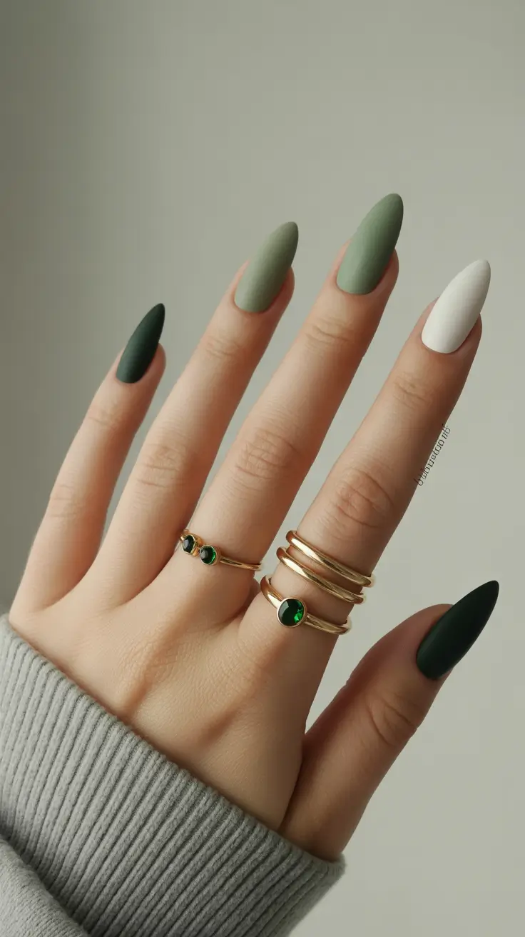 christmas nail color ideas green Frosted Forest Matte