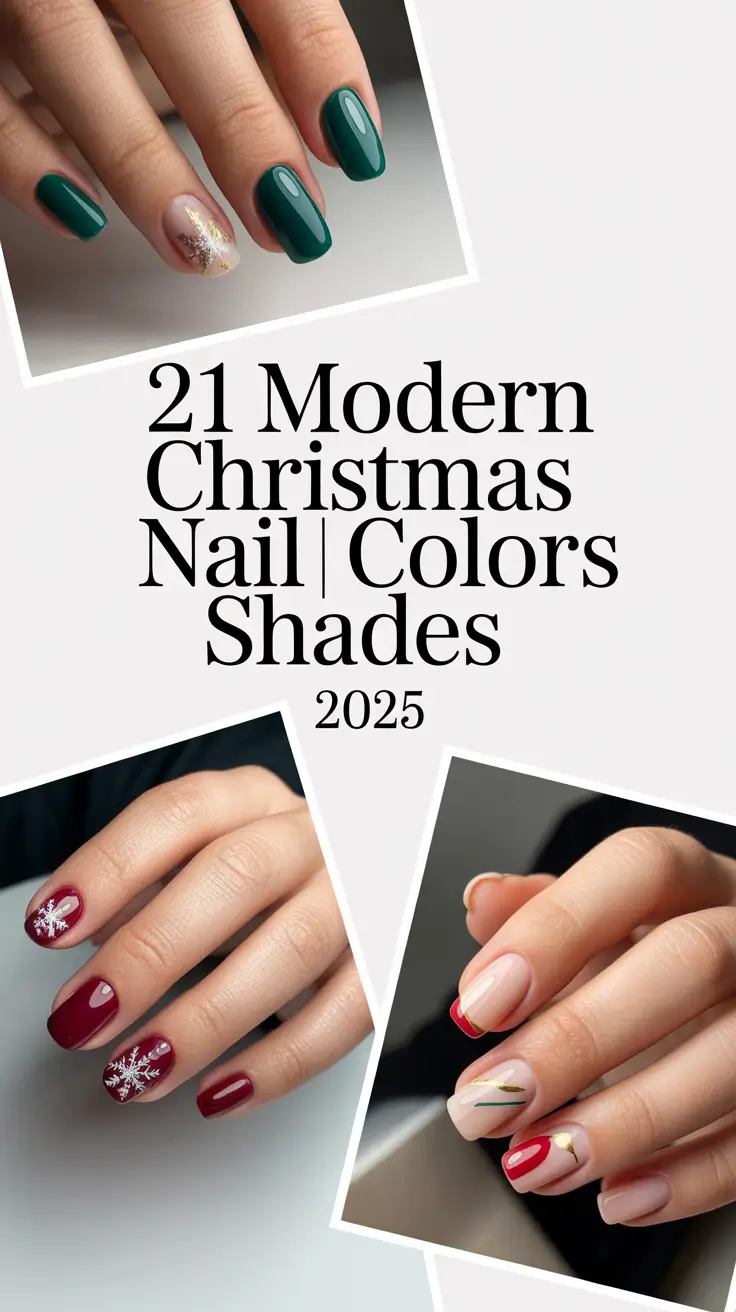 Modern Christmas Nail Colors & Shades 2025: The Best Winter Gel and Dip Ideas for a Festive Look