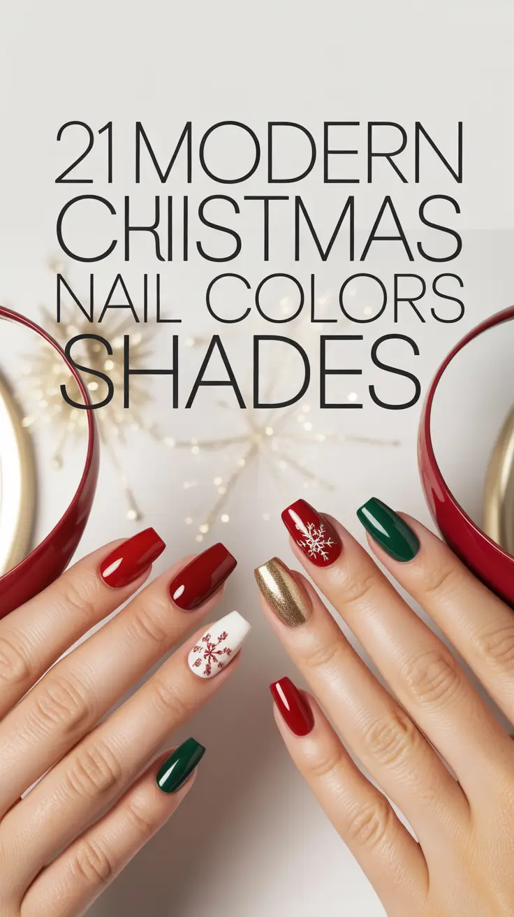 Modern Christmas Nail Colors & Shades 2025: The Best Winter Gel and Dip Ideas for a Festive Look