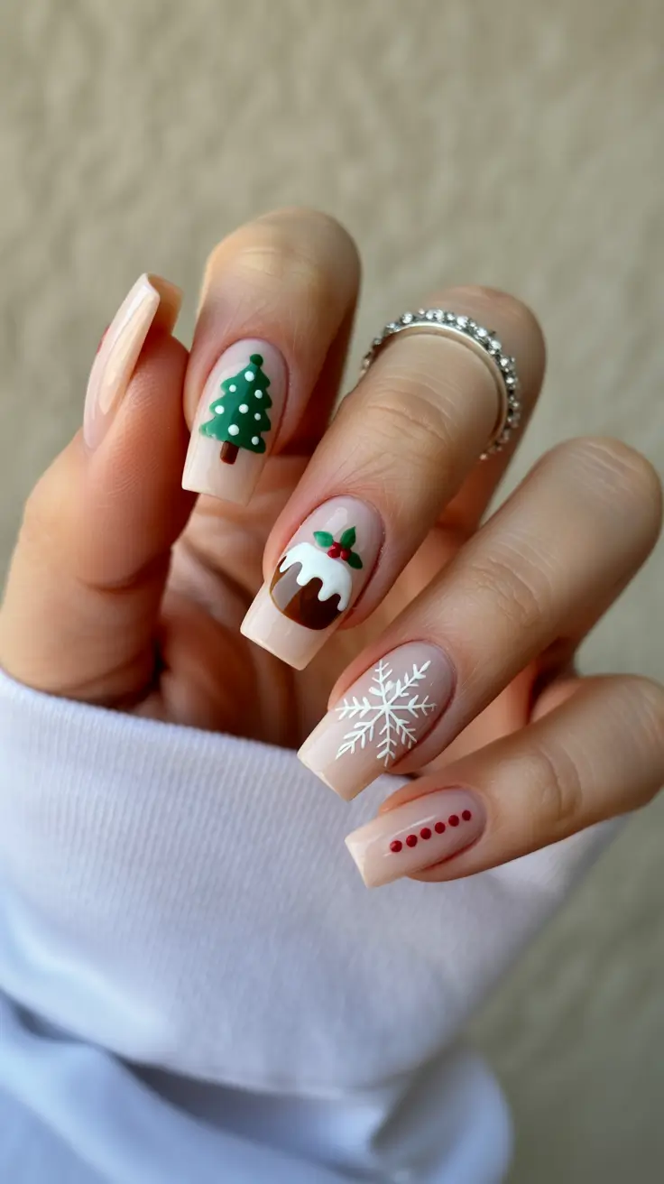 simple christmas nails design Sweet Festive Treats