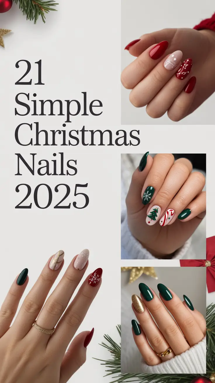 Simple Christmas Nails 2025: Cute Winter Designs & Festive Ideas to Try Now