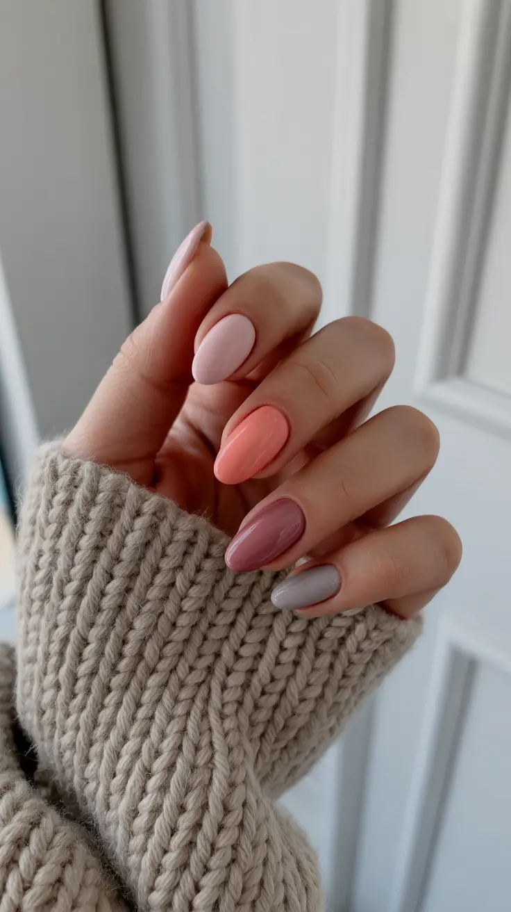 simple winter nails short neutral Soft Gradient Neutrals