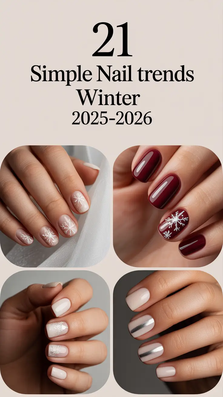 Simple Nail Trends Winter 2025–2026: Chic Almond, Square & Gel Ideas for Cozy Season Inspo