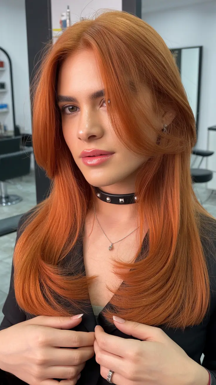 soft winter hair color ideas Copper Rose Flame for a Bold Soft Winter Twist
