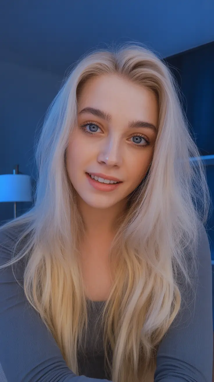 soft winter hair color ideas Ice Pearl Blonde with Cool Reflection