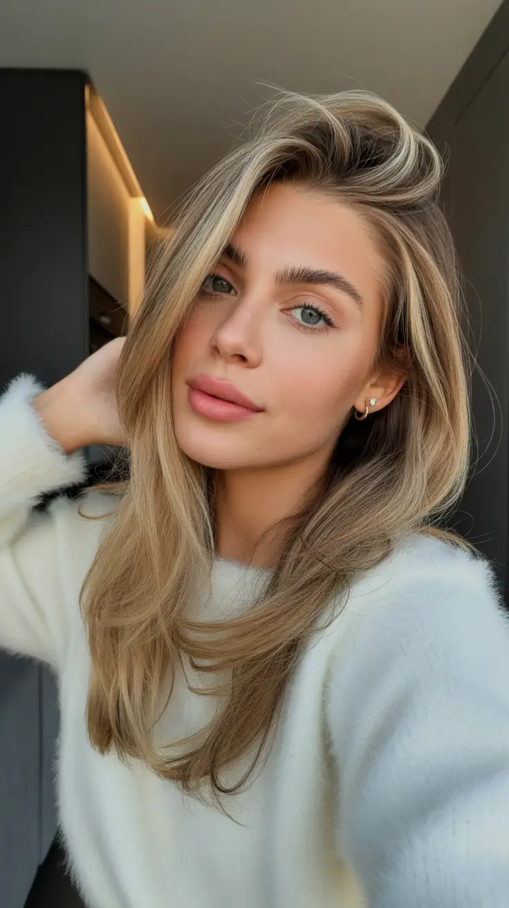 soft winter hair color ideas Beige Blonde Glow with Cool Dimension