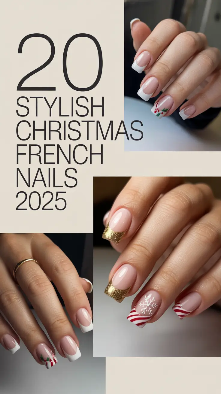 Stylish Christmas French Nails 2025: Classy, Glitter & Snowflake Designs to Try This Holiday Season