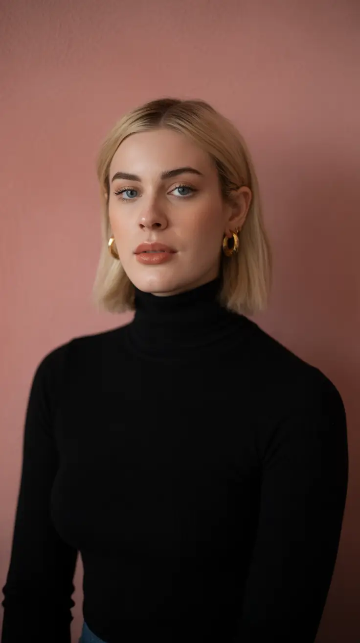 winter hair color short bob haircuts Polished Vanilla Blonde Bob - Soft Contrast Elegance