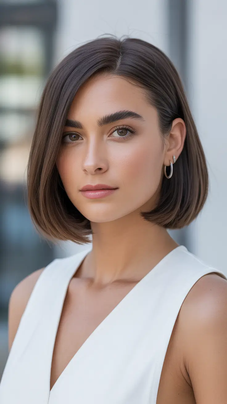 bob haircut for winter Refined Parisian Bob - Straight and Balanced