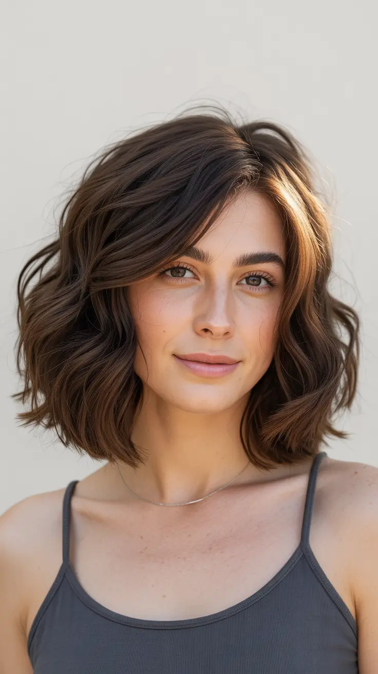 winter bob haircuts 2026 - 2025 Textured Brunette Bob - Effortless Volume, Everyday Ease