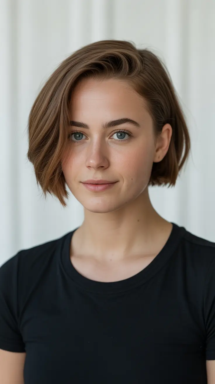 pixie bob haircut winter Side-Parted Pixie Bob - Chic and Uncomplicated