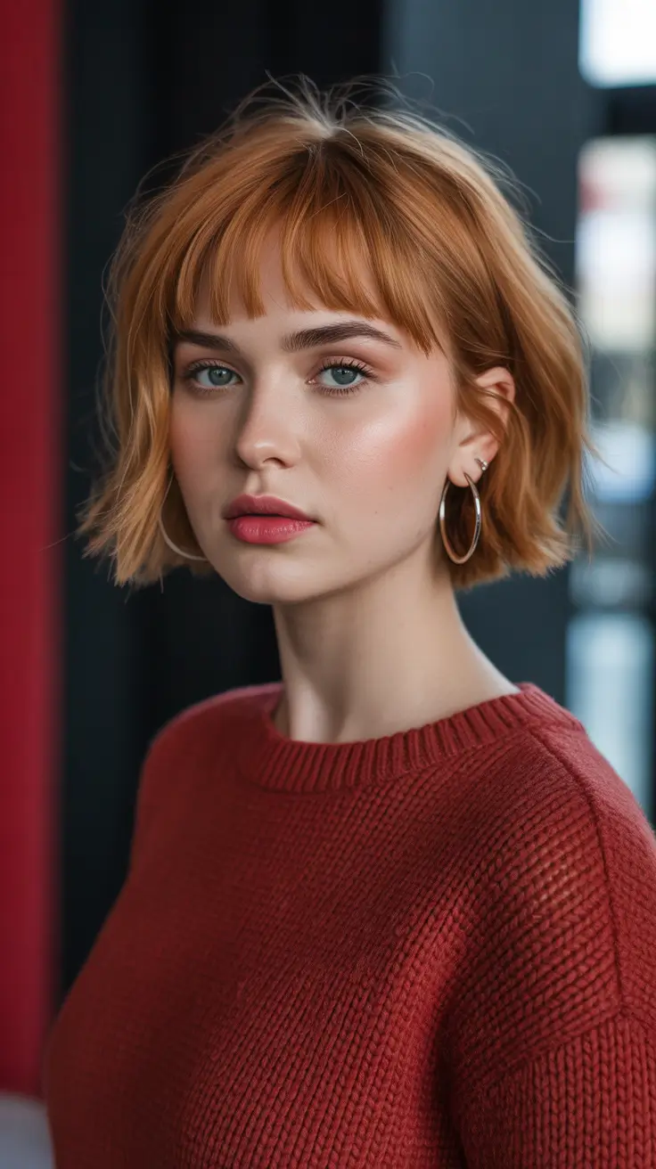 winter hair color short bob haircuts French-Inspired Bob with Soft Bangs