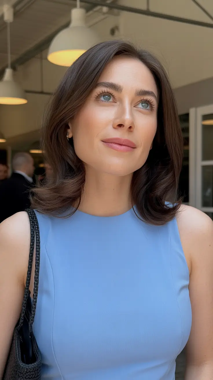 winter bob haircut 2025 Classic Shoulder-Length Bob with Subtle Retro Waves