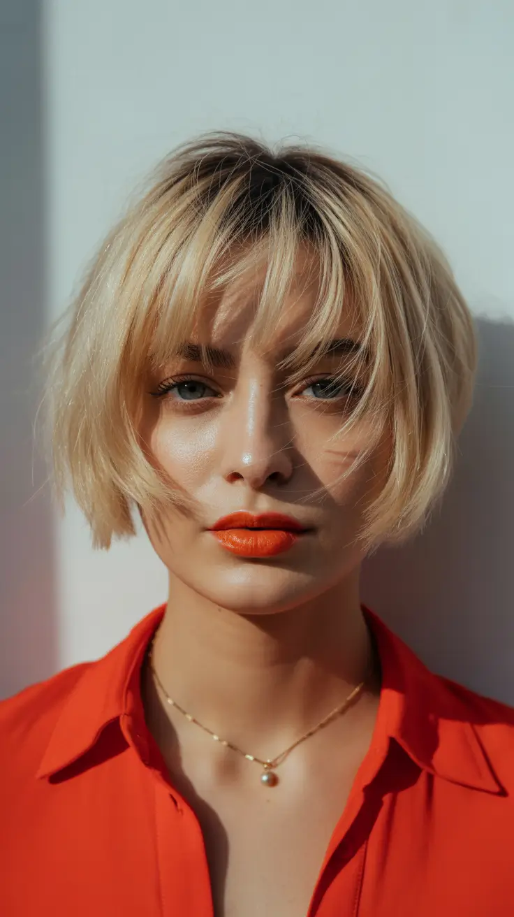 winter hair color short bob haircuts Platinum Airy Bob - Light as Frost