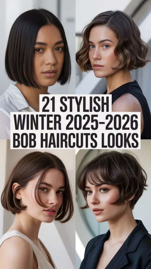 Stylish Winter 2025–2026 Bob Haircuts Looks: Brown, Pixie & Aespa-Inspired Short Hair Trends